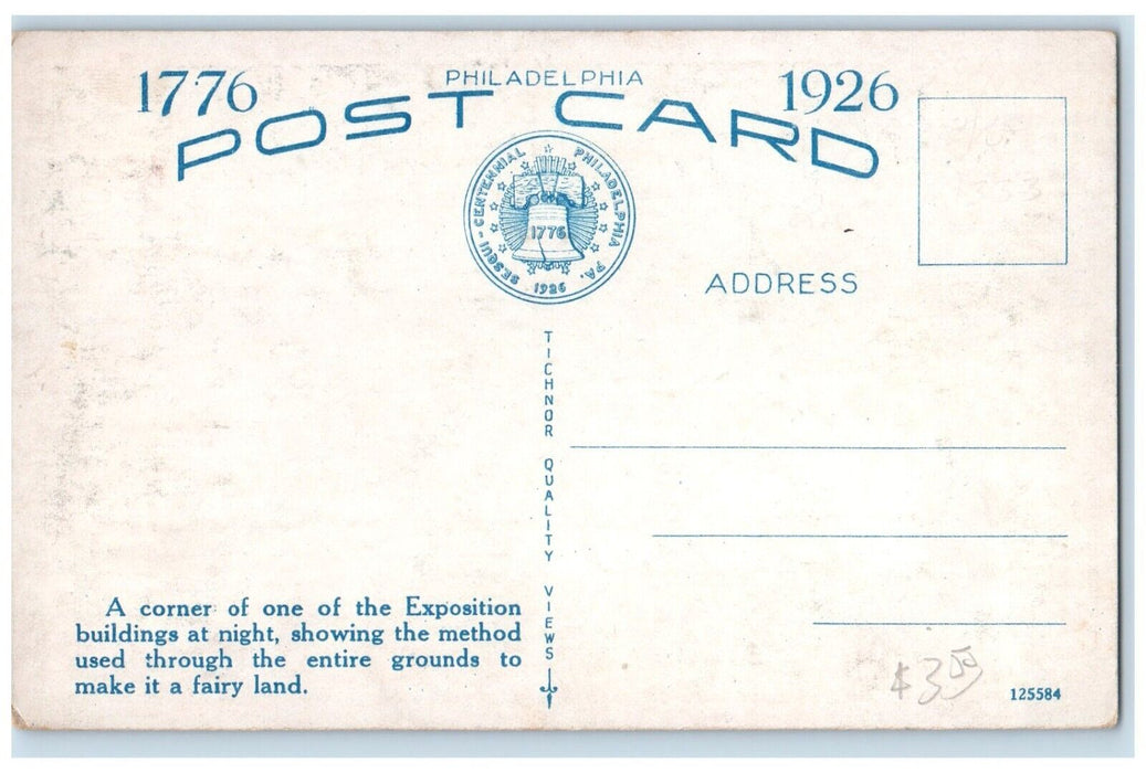 1926 Lighting Effects Sesqui Centennial Exposition Pennsylvania Vintage Postcard