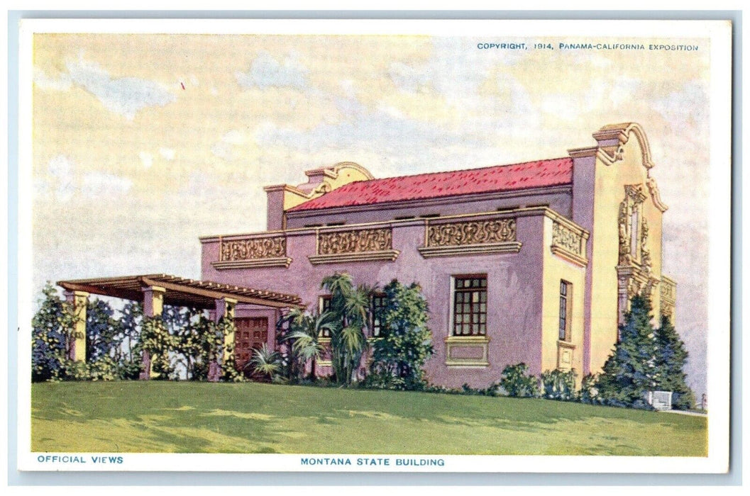 1915 Exterior View Montana State Building Panama California Exposition Postcard