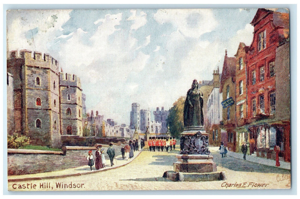 c1910 Castle Hill Windsor Berkshire England Oilette Tuck Art Postcard