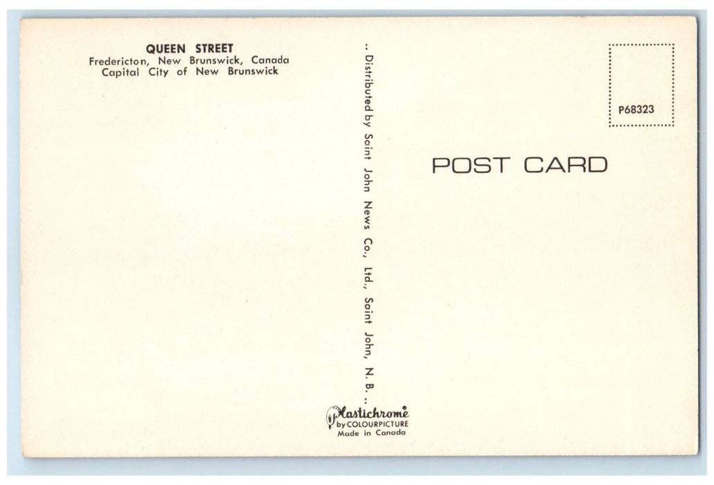 c1950's Loans Diamonds Queen Street Fredericton New Brunswick Canada Postcard