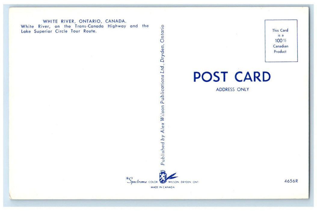 c1960's Trans-Canada Highway White River Ontario Canada Unposted Postcard