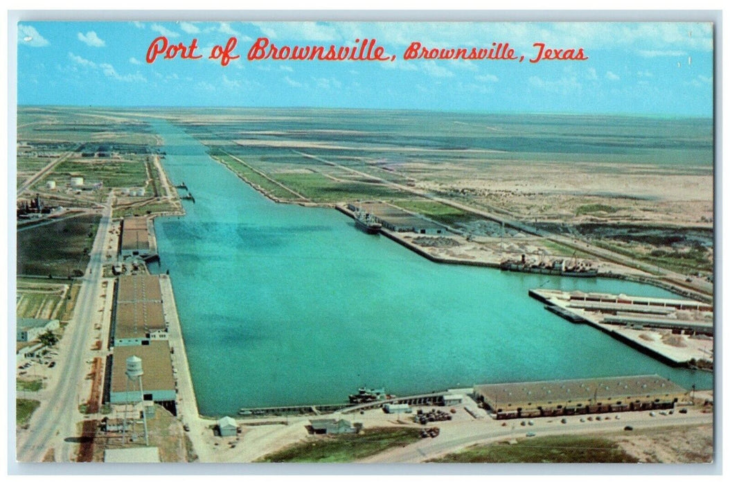 c1960 Port Brownsville Intracoastal Waterway Exterior Brownsville Texas Postcard
