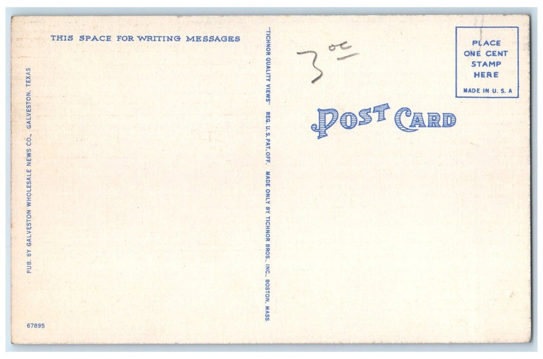 c1940 Come Down Accommodations Everybody Tourist Cabins Galveston Texas Postcard