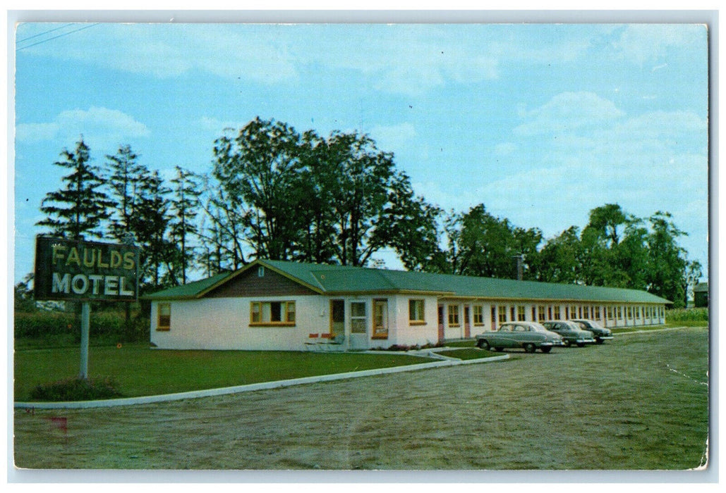c1950's Faulds Motel Sarnia Ontario Canada Vintage Unposted Postcard