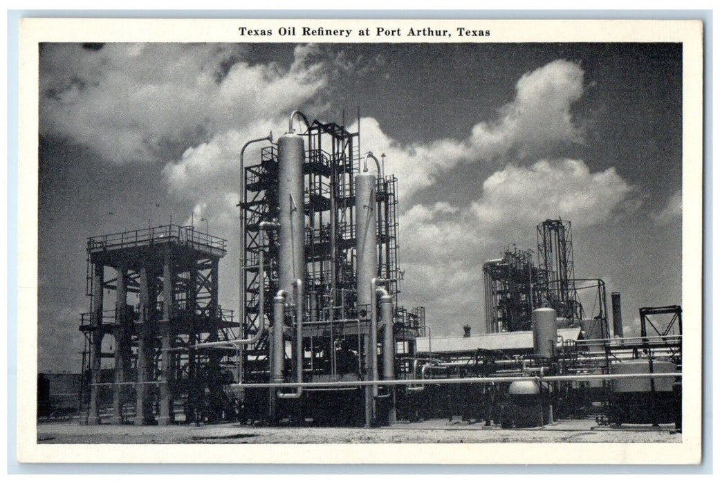 c1940 Texas Oil Refinery Exterior Building Factory Port Arthur Texas TX Postcard