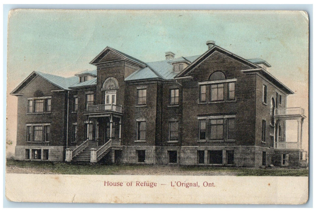 1910 House of Refuge L'Orignal Ontario Canada Posted Antique Postcard