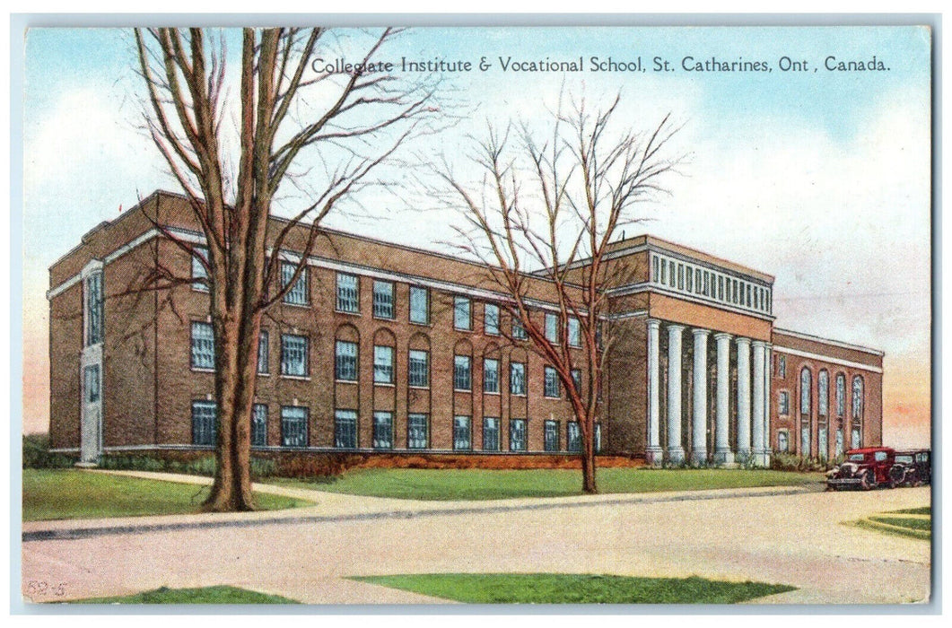 c1910 Collegiate Institute & Vocational School St. Catharines Canada Postcard