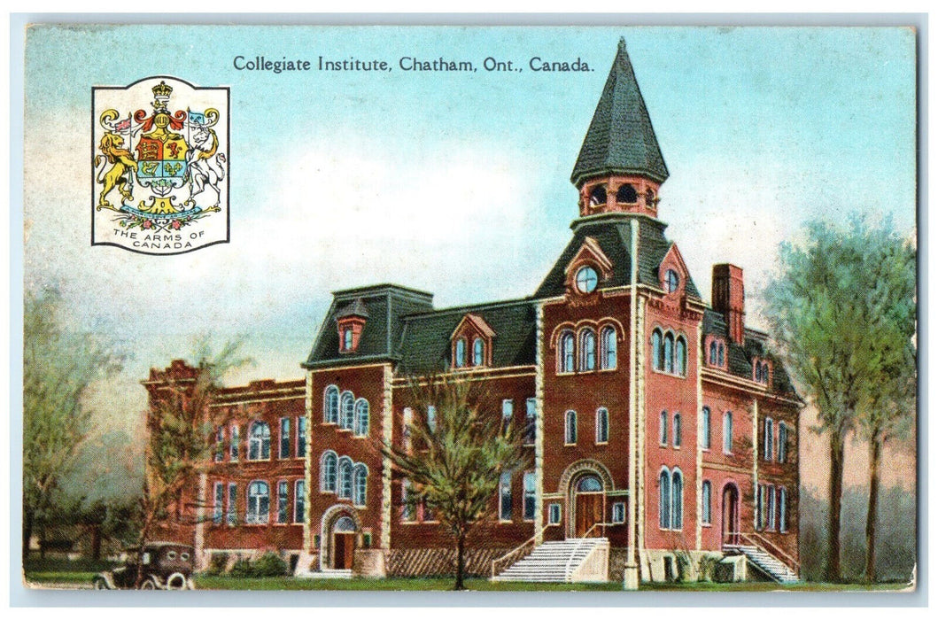 1937 Collegiate Institute Chatham Ontario Canada Posted Vintage Postcard
