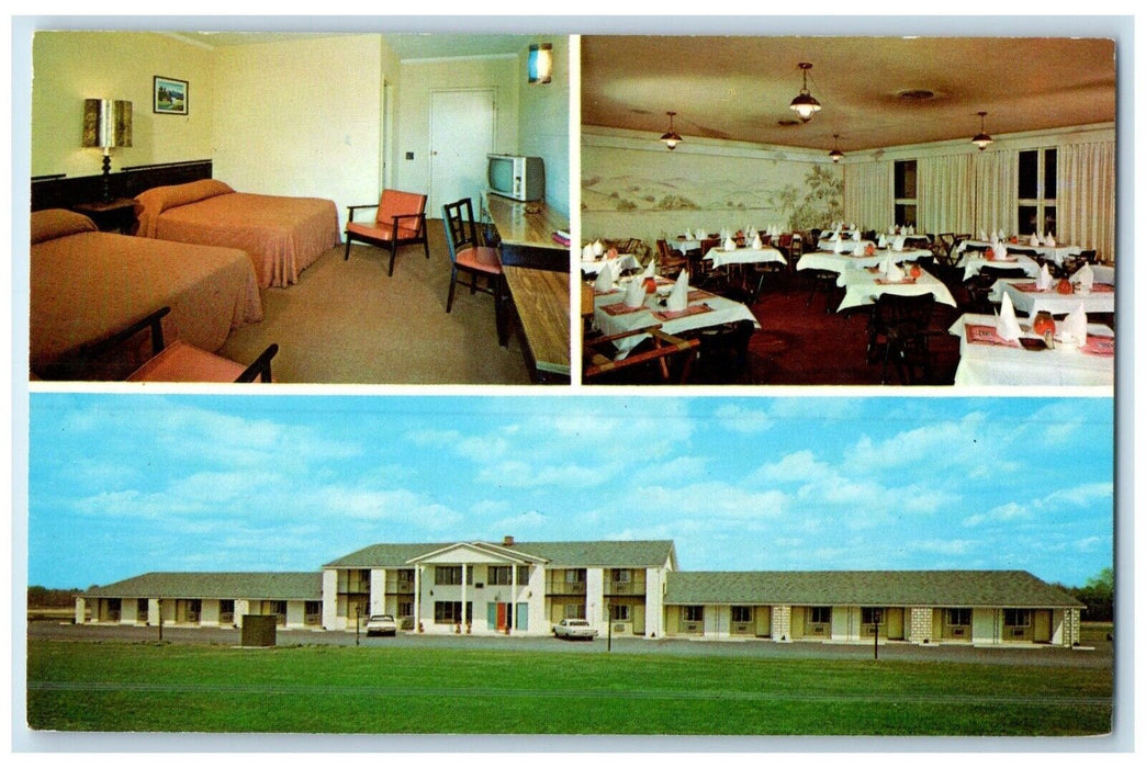 Abbot's Motel And Steak Out Restaurant Manchester New York NY Multiview Postcard
