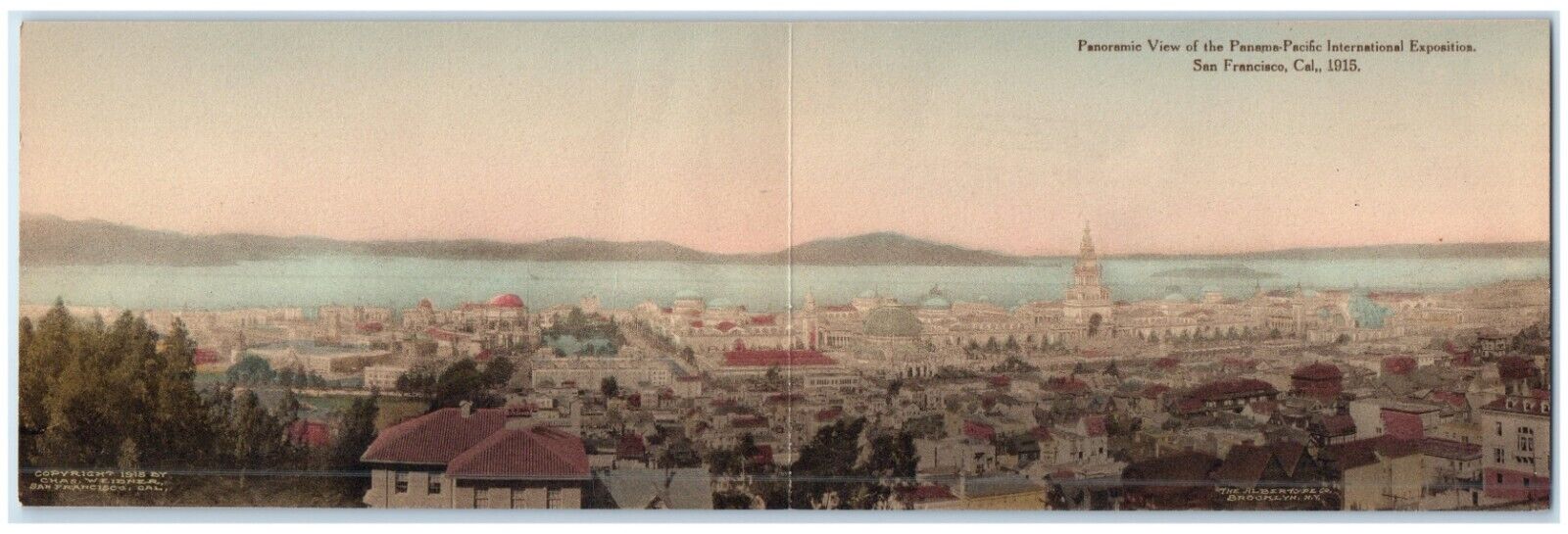 Panoramic View Panama Pacific International Exposition San Francisco CA Postcard
