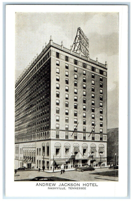 c1920 Andrew Jackson Hotel Exterior Building Road Nashville Tennessee Postcard