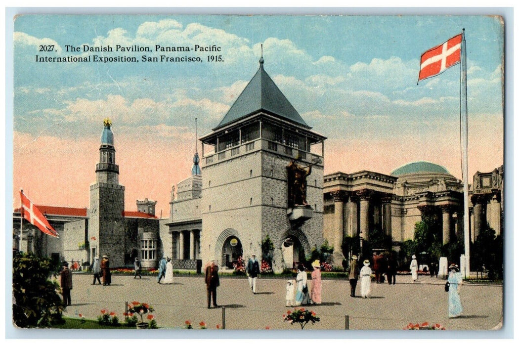 1915 Danish Pavilion Panama-Pacific Exposition San Francisco California Postcard