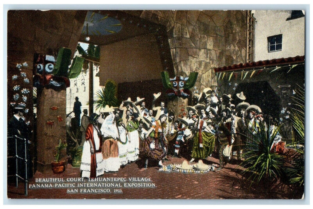 1915 Court Tehuantepec Village Pan-Pac Expo San Francisco California CA Postcard
