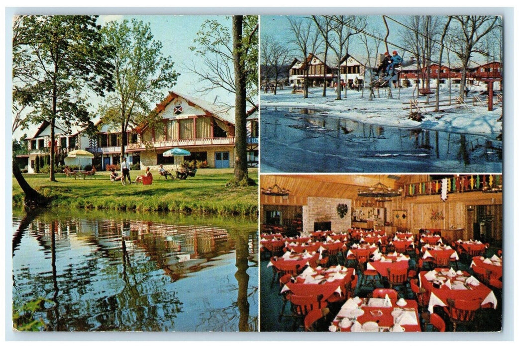 1969 Alpine Valley Resort Inc East Troy Wisconsin WI Multiview Antique Postcard
