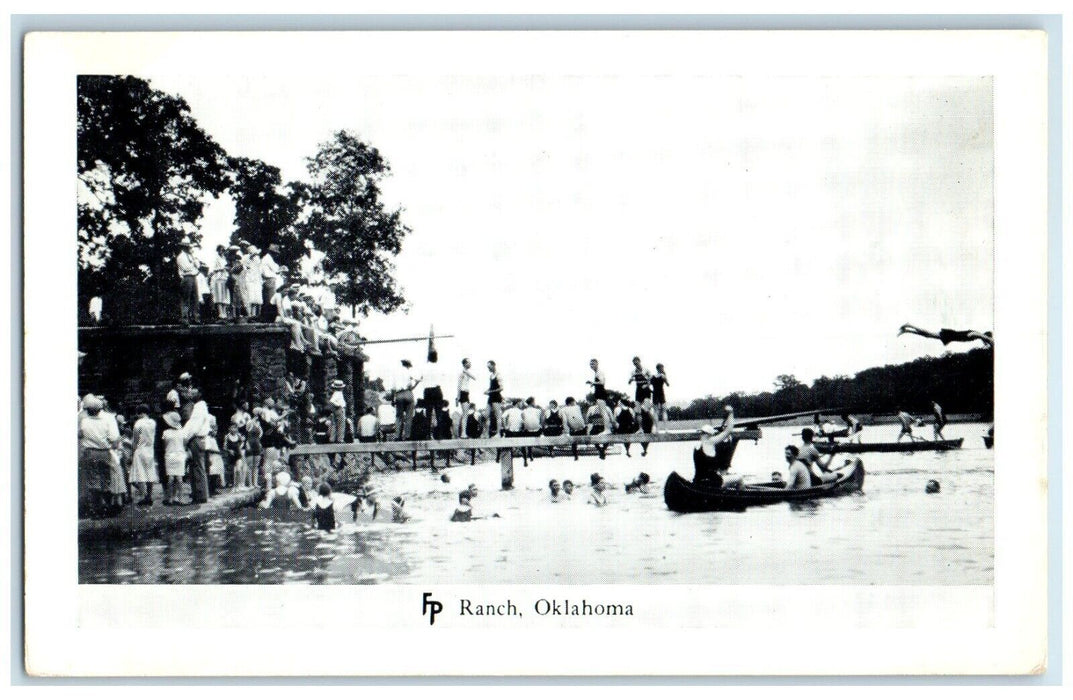 c1950's Dock Boat Pier Frank Philips Ranch Woolaroc Oklahoma OK Vintage Postcard