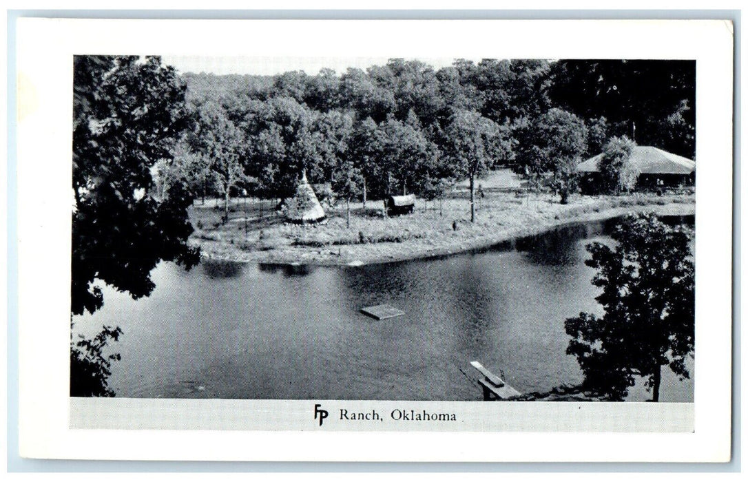 c1950's River Lake Tent Philips Frank Ranch Woolaroc Oklahoma Vintage  Postcard