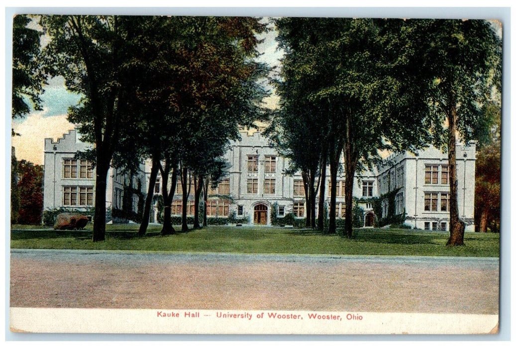 c1912 Kauke Hall University Wooster Exterior Building Wooster Ohio OH Postcard