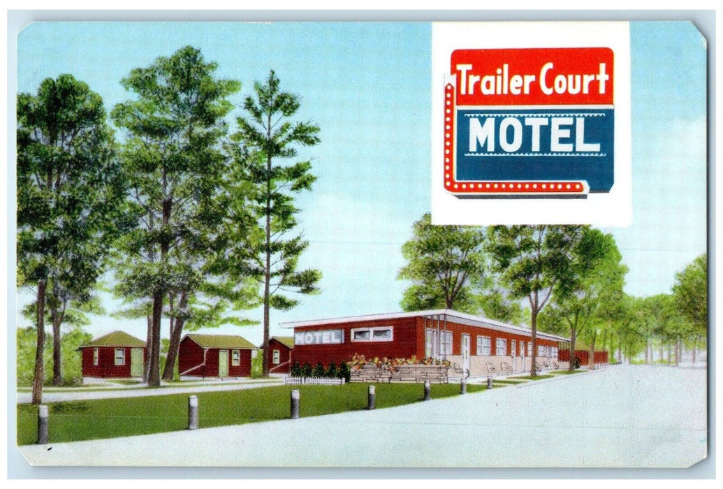 1966 Trailer Court Motel Roadside Tomah Wisconsin WI Unposted Vintage Postcard