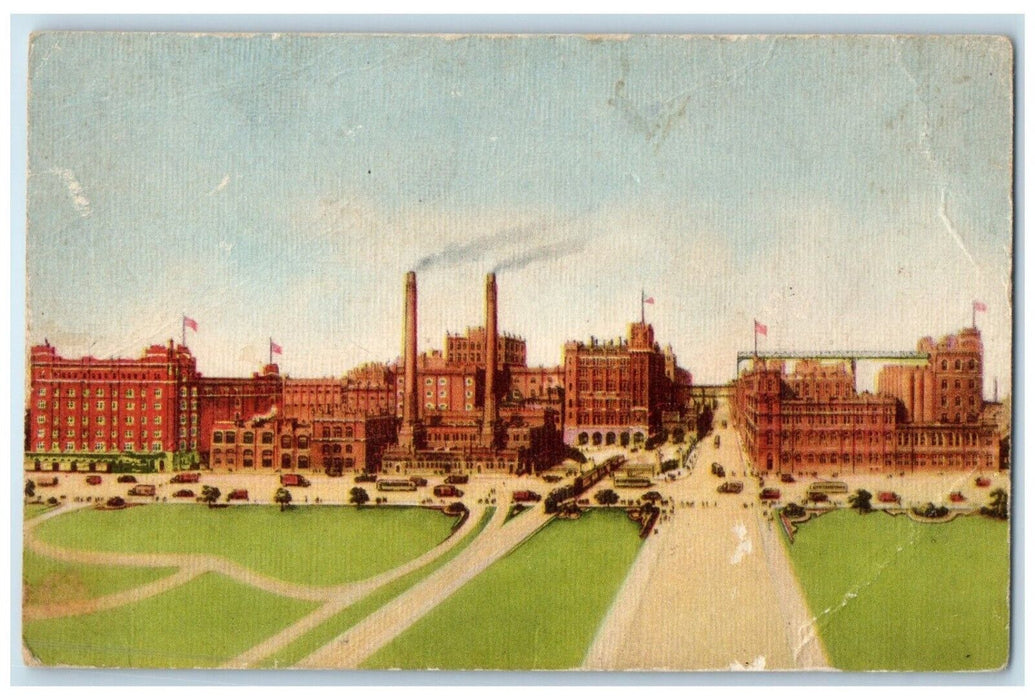 1910 Aerial View Group Buildings Budweiser St Louis Missouri MO Vintage Postcard