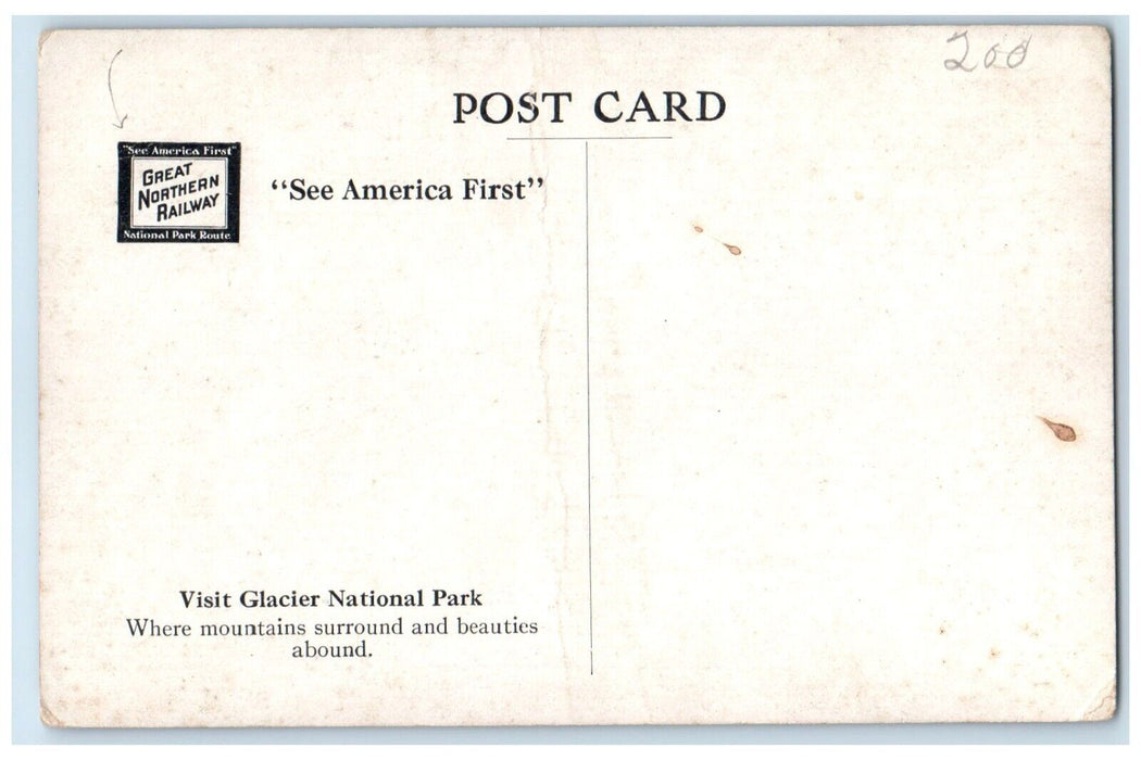 1910 Lobby New Hotel Glacier National Park See America First Montana MT Postcard