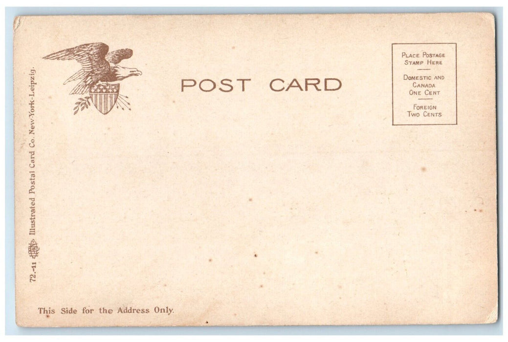 c1905 USS Massachusetts USS Brooklyn Distance Moonlight Night Unposted Postcard