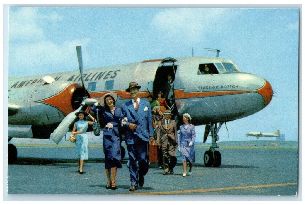 c1960 American Airlines Convair Flagship Boston Advertising Unposted Postcard