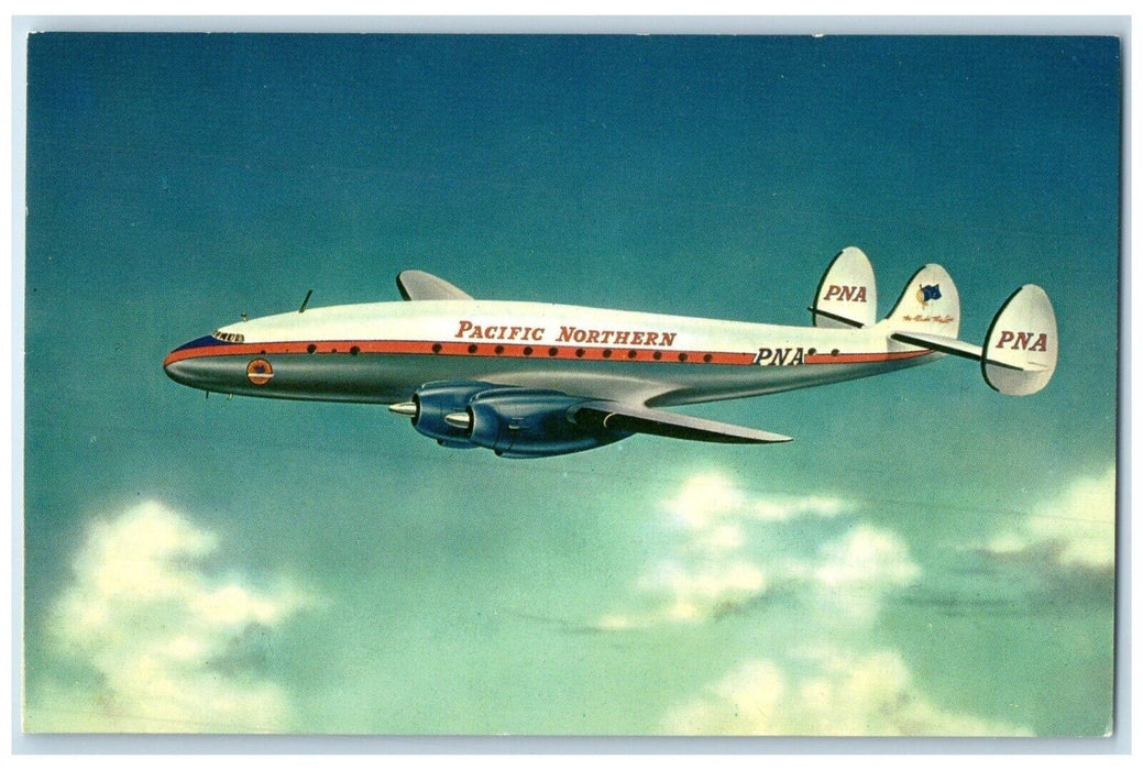 c1960 Pacific Northern Airline Constellation Flagliners Alaska Unposted Postcard