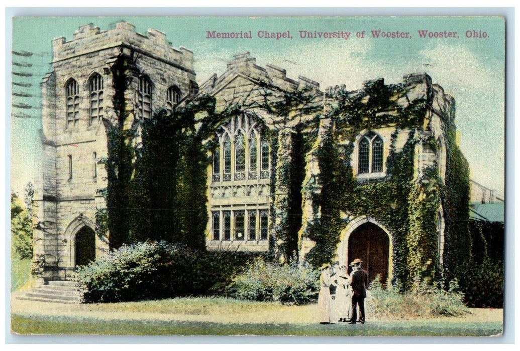 1912 Memorial Chapel University Wooster Exterior Building Wooster Ohio Postcard