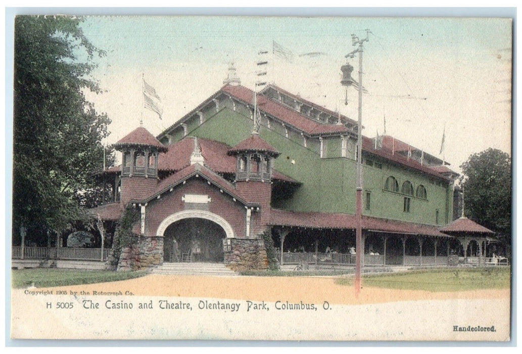 1906 Casino Theatre Olentangy Park Exterior Building Columbus Ohio OH Postcard