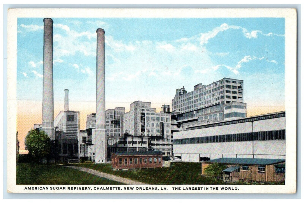 c1920 American Sugar Refinery Chalmette Exterior New Orleans Louisiana Postcard