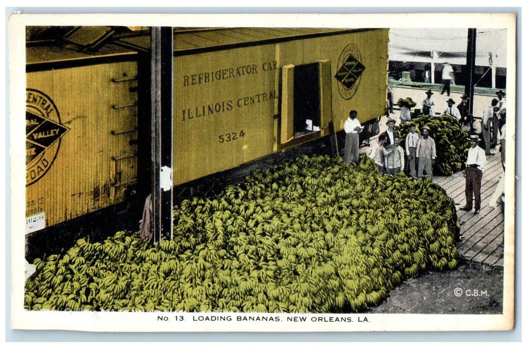 c1910 Loadings Bananas Steamers Exterior New Orleans Louisiana Vintage Postcard