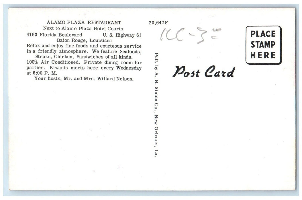 c1960 Alamo Plaza Restaurant Baton Rouge Louisiana LA Multiview Vintage Postcard