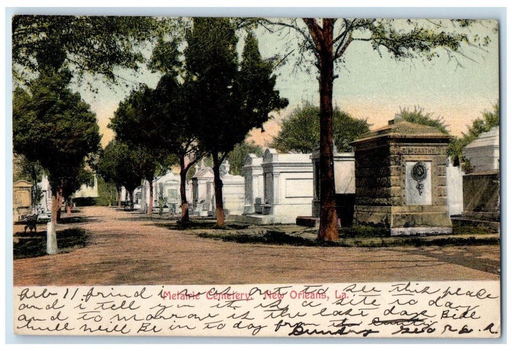 c1907 Metamie Cemetery Tomb Exterior New Orleans Louisiana LA Vintage Postcard