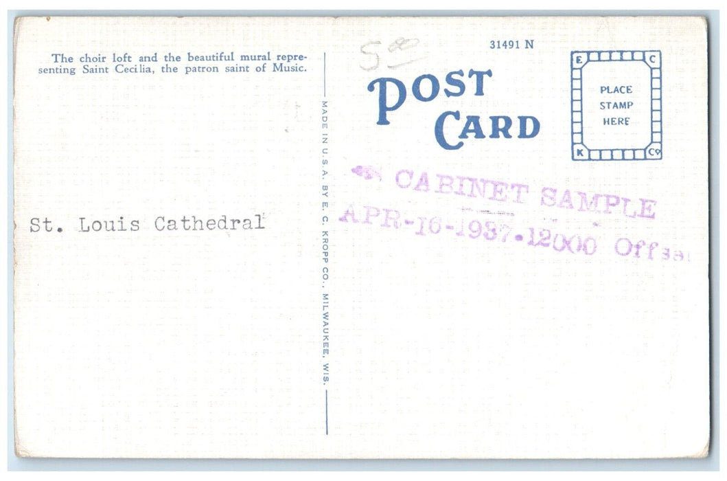 c1940 St. Louis Cathedral Exterior Choir Loft New Orleans Louisiana LA Postcard