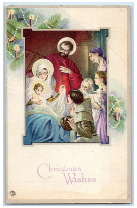 1922 Christmas Tree Candle Lights Decor Religious Minneapolis MN Posted Postcard