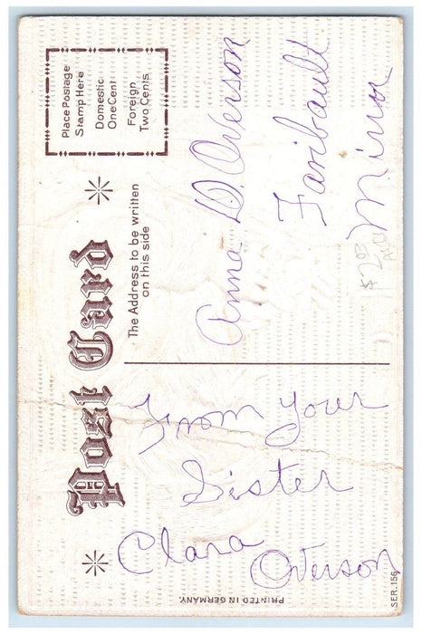 c1910's Christmas Santa Claus Gifts Smoking Pipe Berries Nash Antique Postcard