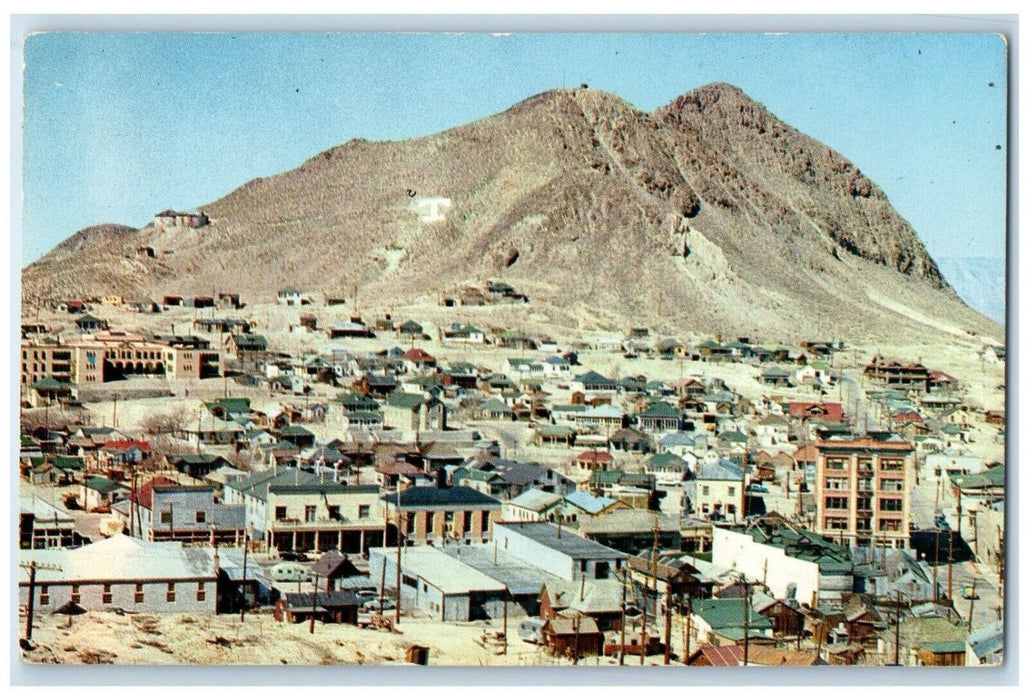 1964 Bird's Eye View Of Old Silver Mining Camp Tonopah Nevada NV Posted Postcard