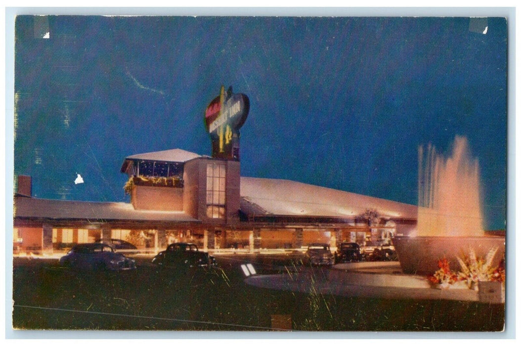 c1950's Wilbur Clark's Desert Inn Hotel Cars Scene Las Vegas Nevada NV Postcard