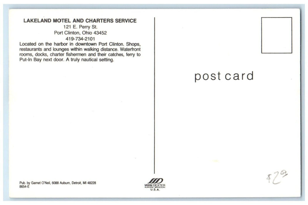 Lakeland Motel And Charters Service Port Clinton Ohio OH Multiview Postcard