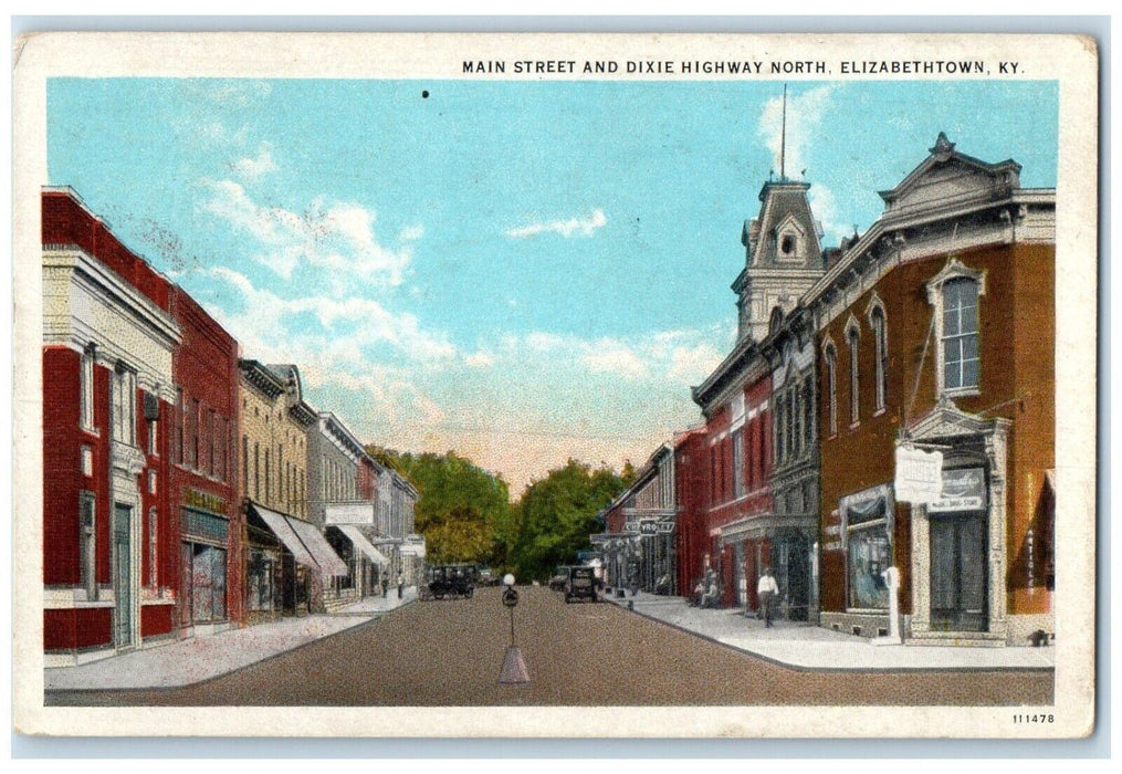 1920 Main Street Dixie Highway North Elizabethtown Kentucky KY Vintage Postcard