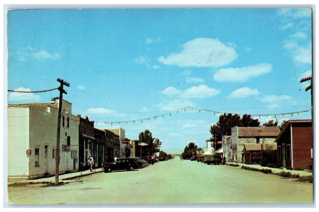1955 Main Street Looking North Tioga Oil Capital Of North Dakota ND Postcard