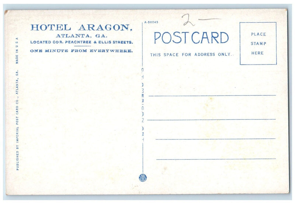 c1920 Hotel Aragon Dixie Highway Road Stone Mountain Atlanta Georgia GA Postcard