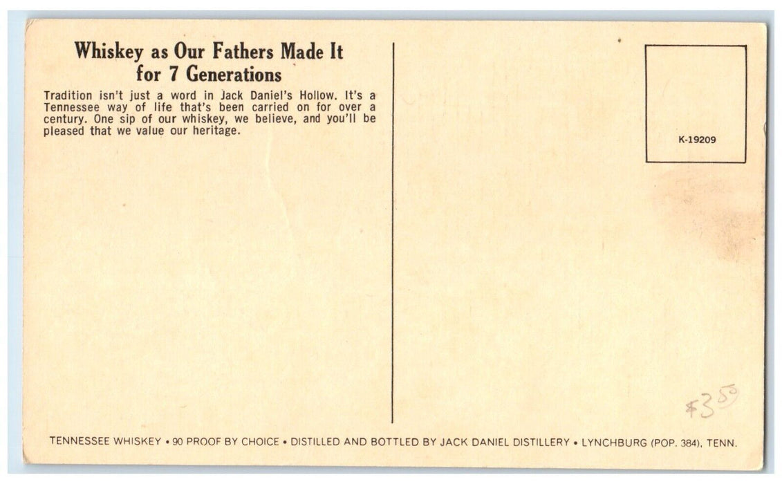 c1910 Jack Daniels Whiskey Our Fathers Made It Generations Tennessee TN Postcard