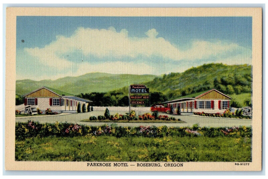 c1940 Parkrose Motel Exterior Building Roseburg Oregon Vintage Antique Postcard