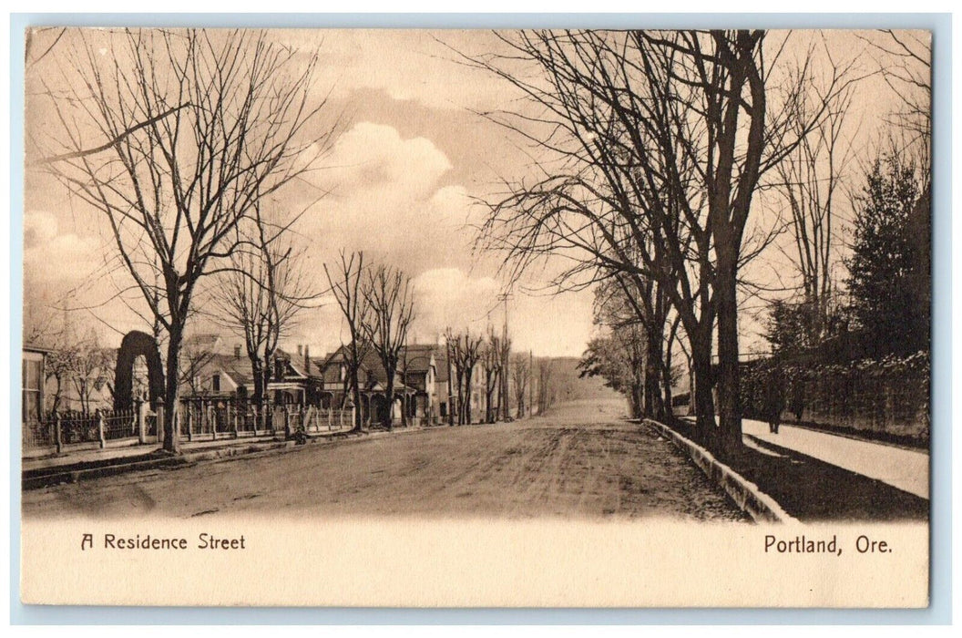 c1905 Residence Street Road Exterior Houses Portland Oregon OR Vintage Postcard