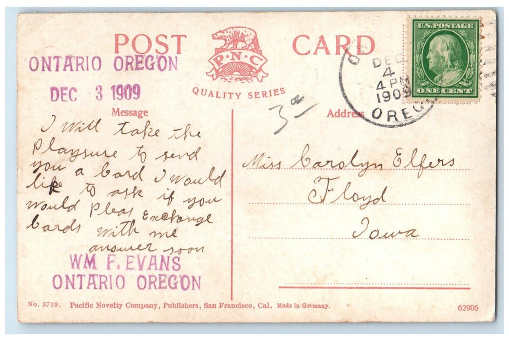 1909 Beautiful Oregon Willamette Steamer Ship Oregon City Oregon OR PNC Postcard