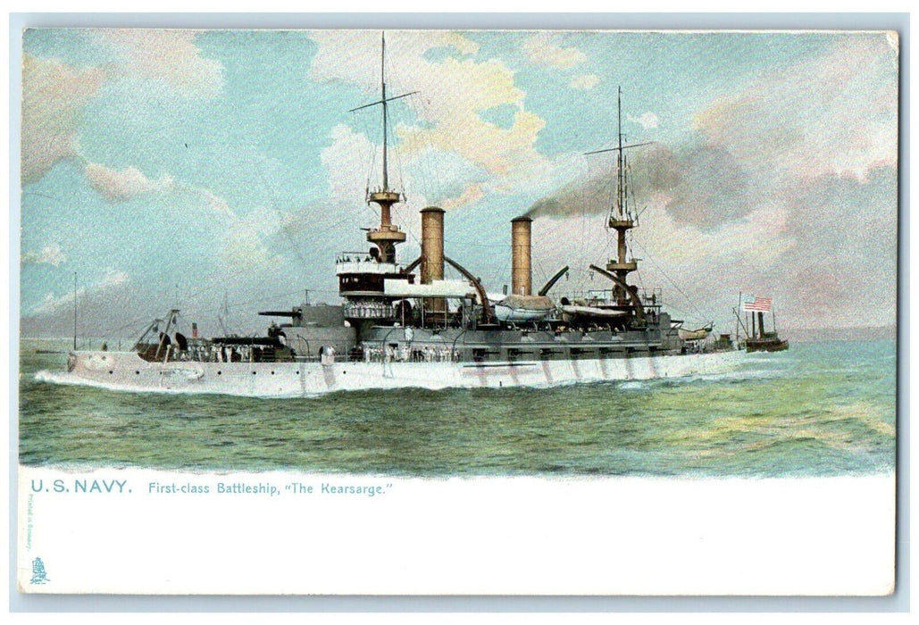 c1905 US Navy First Class Battleship  The Kearsarge Raphael Tuck & Son Postcard