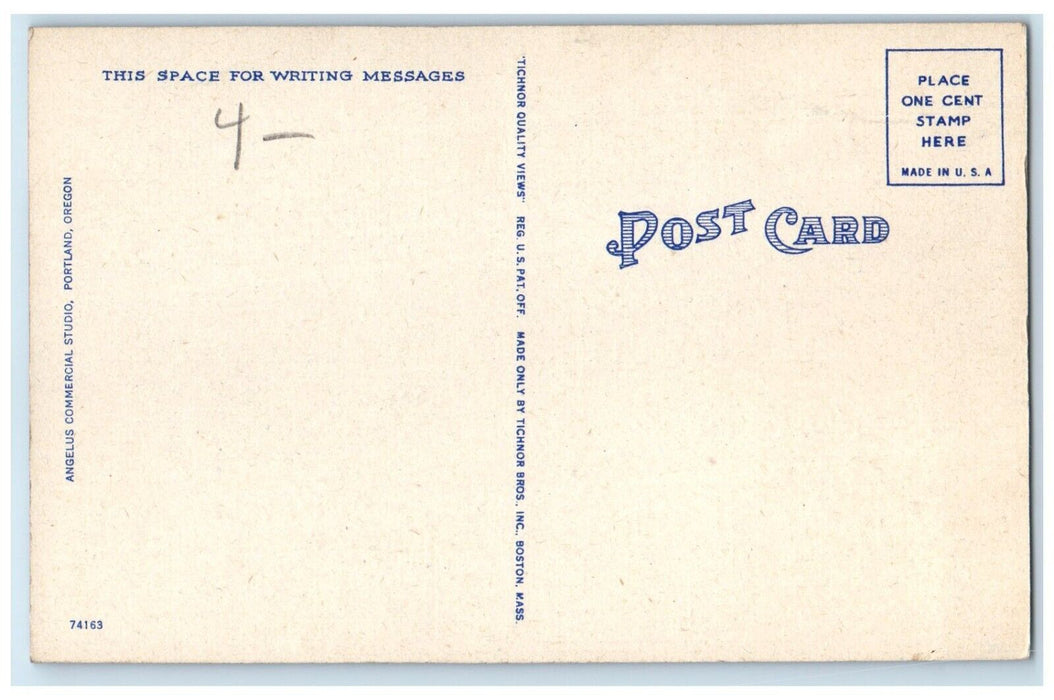 c1940 Public Market Portland Harbor Patrol Seaplanes Portland Oregon OR Postcard