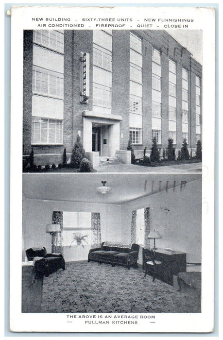 1947 Building Sixty-Three Unites Room Pullman Kitchens Portland Oregon Postcard