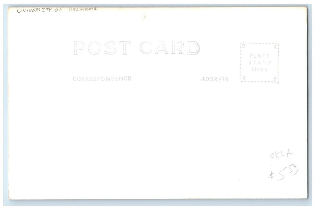 c1940's University of Oklahoma Building Campus Vintage RPPC Photo Postcard